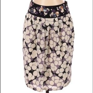 𝅺FLOREAT Anthropologie Silk Skirt Size 10
